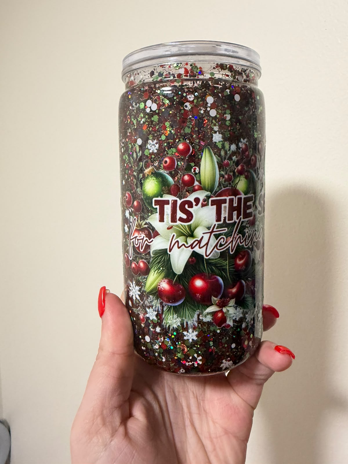 16oz Acrylic Tis the Season Snowglobe