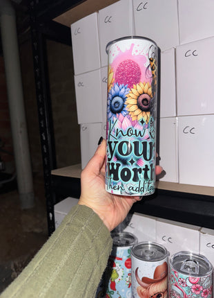 Pre-Made 20oz Know Your Worth