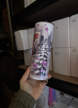 Pre-Made 20oz Purple Winterland Highland Cow