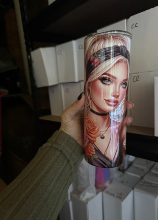 Pre-Made 20oz Girl and her Shepherd Pup