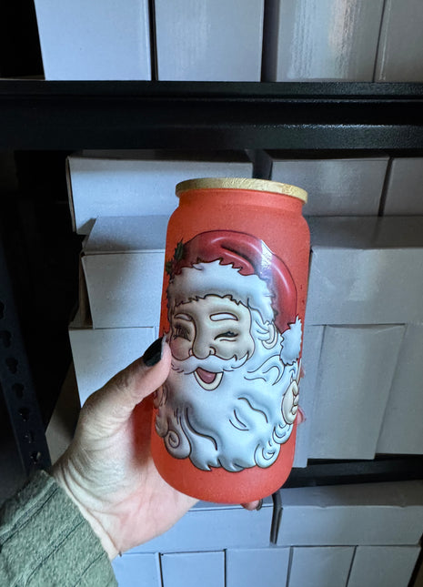 Pre-Made 16oz Libbey Santa Baby