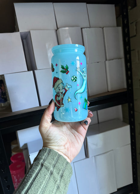 Pre-Made 16oz Libbey Christmas Casper