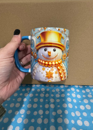 Pre-Made 11oz Ceramic Snowman