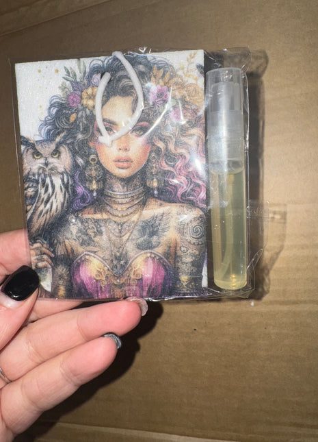 Pre-Made Tattoo Girl and Owl Air Freshener