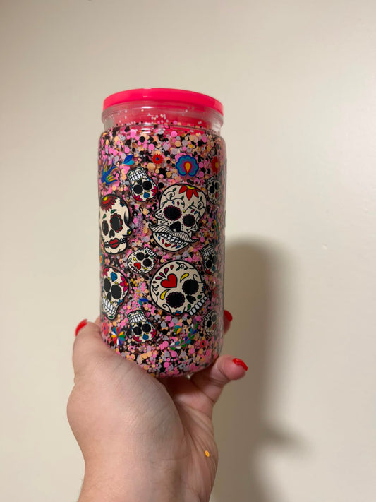 16oz Acrylic Dawn of the Dead Skull Snowglobe
