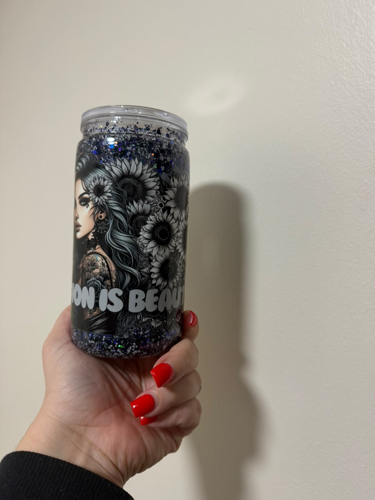 16oz Acrylic Imperfection is Beauty Snowglobe