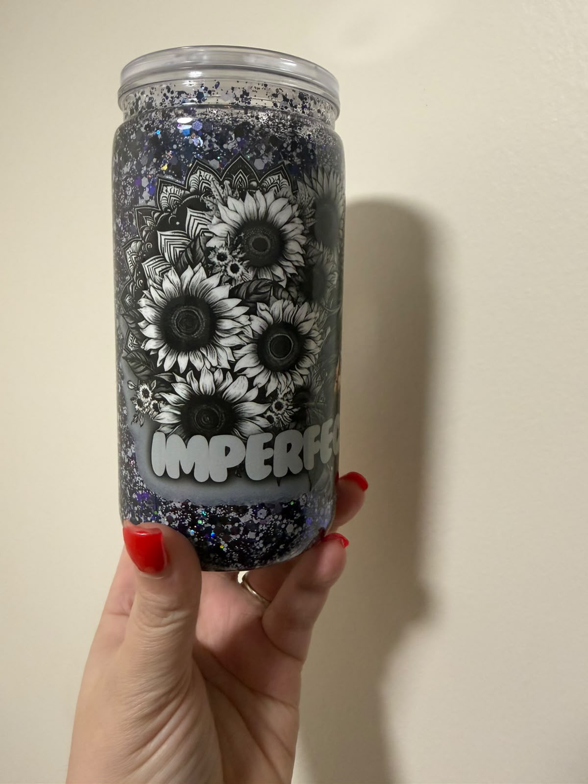 16oz Acrylic Imperfection is Beauty Snowglobe