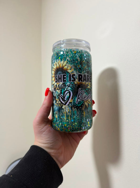 16oz Acrylic She is Rare Snowglobe