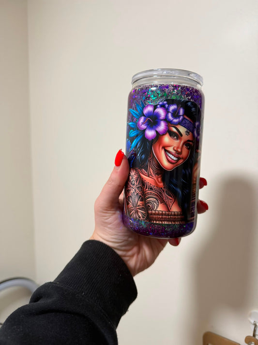 16oz Glass Tattoo Girl Snowglobe