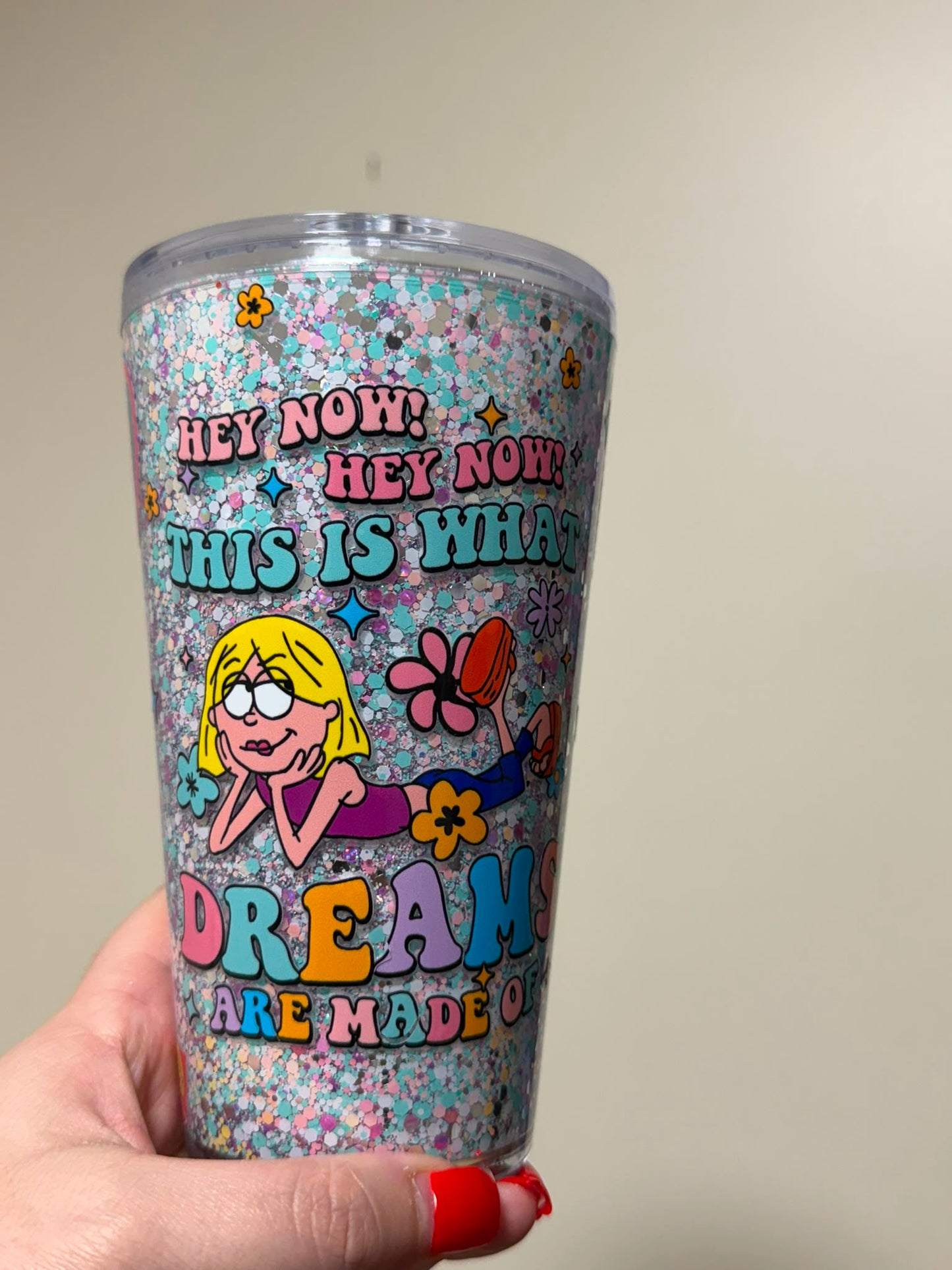 16oz Acrylic Hey Now Snowglobeq