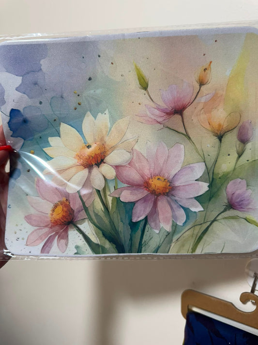 Premade Multi Colour Flowers Mousepad