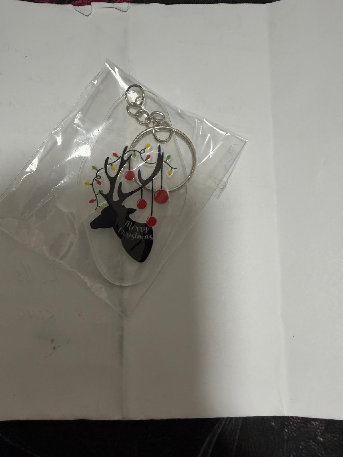 Premade Reindeer Head Baubles Keyring