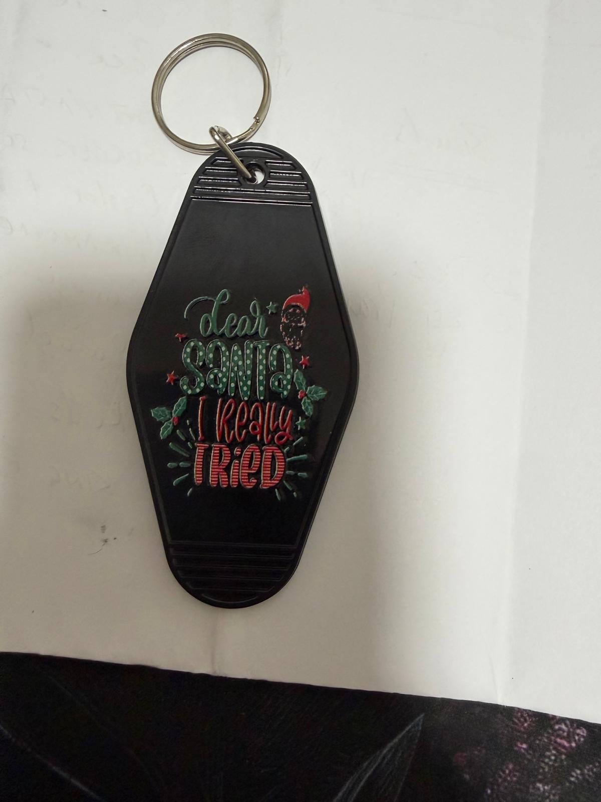 Premade Dear Santa Keyring