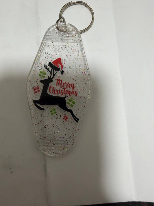 Premade Reindeer Merry Christmas Keyring