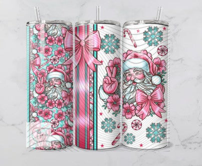 20oz Pink Santa
