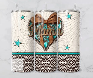 20oz Turquoise Heart Mama